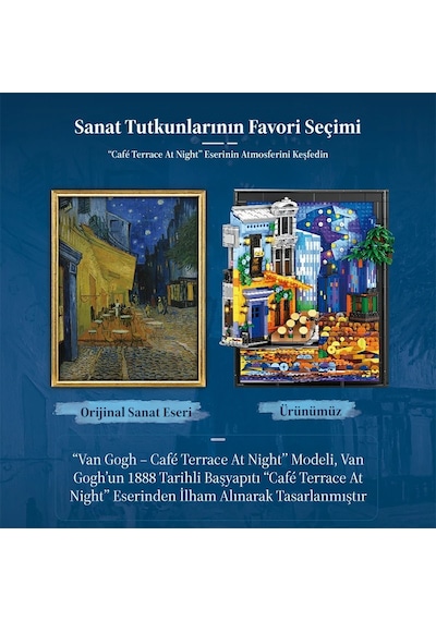 Reobrix Starry Night Cafe Wall Art 66702 Brick Yapım Seti