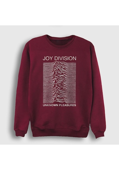 Presmono Unisex Unknown Pleasures Joy Division Sweatshirt Bordo