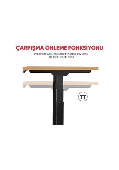 Updo Plus Çift Motorlu Elektrikli Yükseklik Ayarlı Masa - 25mm Tabla - Siyah Ayak Beyaz, 180x80 Çok Renkli Updo Plus Çift Motorlu Elektrikli Yükseklik Ayarlı Masa - 25mm Tabla - Siyah Ayak Beyaz, 180x80 Çok Renkli