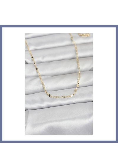 Bezos Cm 14k Gold Renk Yassı Gemici Zincir Model 60 Cm Kadın Kolye Dlra