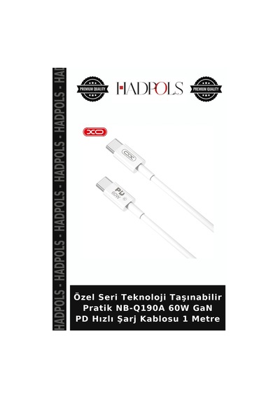 Özel Seri Teknoloji Taşınabilir Pratik Nb-q190a 60w Gan Pd Hızlı Şarj Kablosu 1 Metre