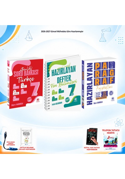 Çanta Yayınları 2026-2027 7. Sınıf Tüm Dersler 3 Kitap Türkçe Soru/fen Defter/paragraf Set