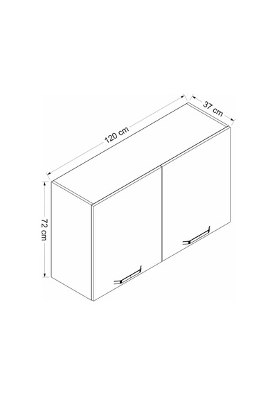 Minar Mutfak Modül Üst 2dk1r 120cm Dolap Byz Mebran C Antrasit