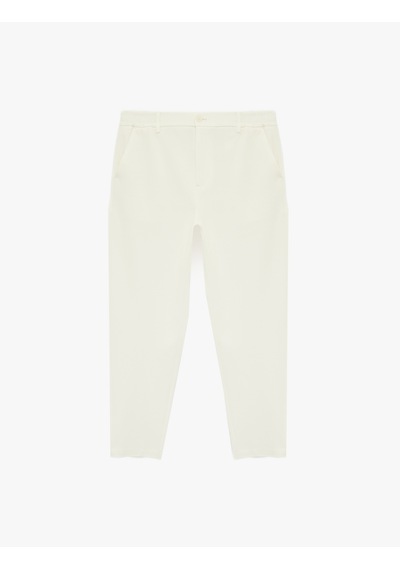 Koton Slim Fit Viskon Karışımlı Cepli Düğmeli Chino Pantolon Ekru 6sam40001hk Ekru Koton Slim Fit Viskon Karışımlı Cepli Düğmeli Chino Pantolon Ekru 6sam40001hk Ekru