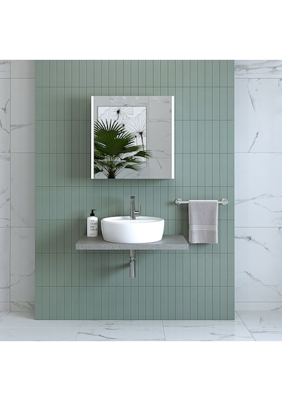 Banos Banyo Roomart Ad7 Kulpsuz Tek Kapaklı Mat Beyaz Mdf 60 Cm A Mat Beyaz