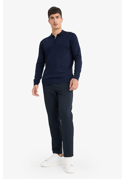 Defacto Standart Fit Polo Yaka Yarım Fermuarlı Premium Triko Kazak D0621AX24AU Lacivert Defacto Standart Fit Polo Yaka Yarım Fermuarlı Premium Triko Kazak D0621AX24AU Lacivert