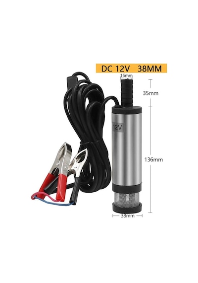 12 Volt Mazot Yağ Aktarma Pompası, Dc Mini Dalgıç Pompa Süzgeçli