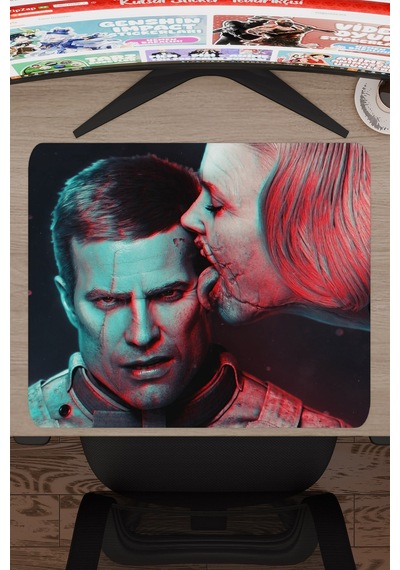 Wolfenstein Kaymaz Dikişli Kauçuk Oyuncu Mousepad V3 - 48x40 Xl Gaming Mouse Pad Fare Altlığı