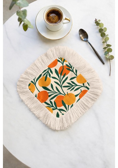 Limon Bahçesi Saçaklı Sunum Peçetesi - Mediterranean Modern Yeşil Turuncu Krem Bardak Altlığı Mendil Buzlu Dumanlı Nar Limon Bahçesi Saçaklı Sunum Peçetesi - Mediterranean Modern Yeşil Turuncu Krem Bardak Altlığı Mendil Buzlu Dumanlı Nar