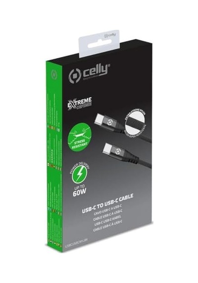 Cable Usb-c Usb-c Nylon 60w B Celly