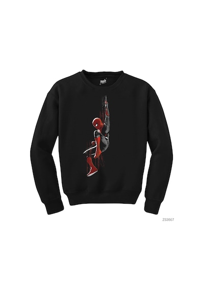 Spiderman Splash Siyah Sweatshirt Siyah