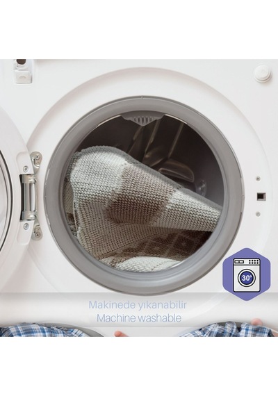 Soffy Krem & Kahve 2 Adet 50x70 Cm Banyo Paspası %100 Doğal Pamuk Ayak Paspası Ayak Havlusu Krem - Kahverengi