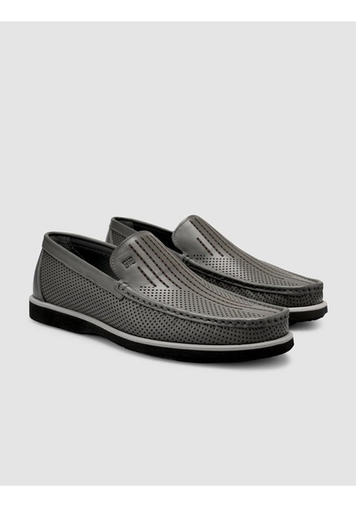 Cabani %100 Hakiki Deri Gri Erkek Loafer Gri