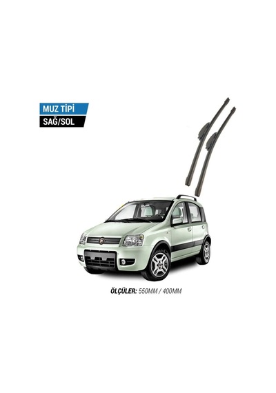 Fiat Panda 2004-2012 2'li Ön Cam Sileceği Sağ Sol Silecek Takımı Muz Silecek