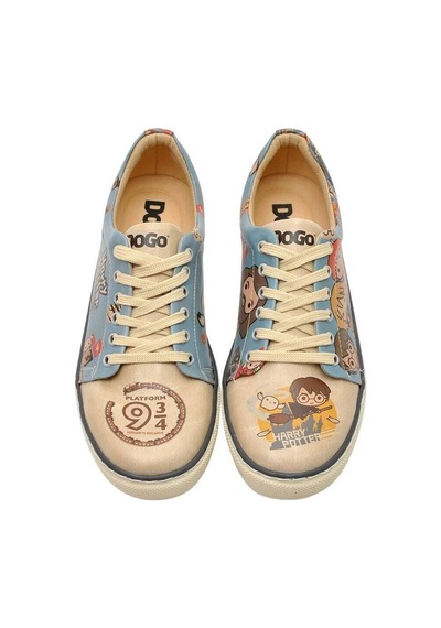 Kadın Vegan Deri Turkuaz Sneakers - Warner Bros Imaginary School Harry Potter Tasarım Çok Renkli