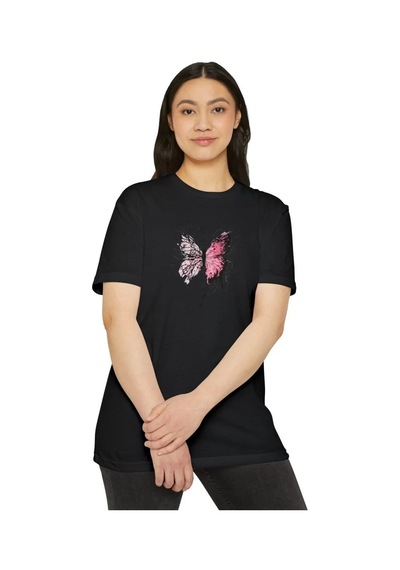 Assema Kadın Bisiklet Yaka Baskılı T-shirt - Siyah Çok Renkli