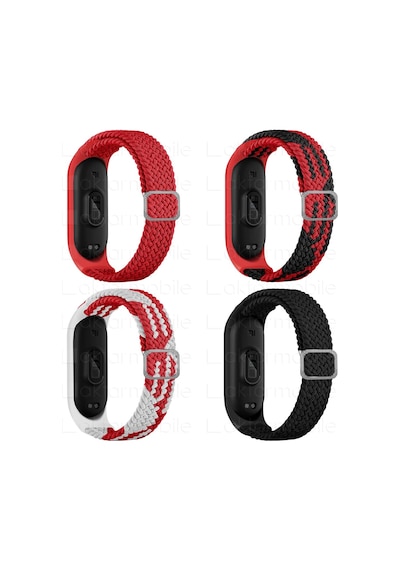 Xiaomi Mi Band 5 Kordon Örgü Loop Kayış Metal Tokalı Bileklik