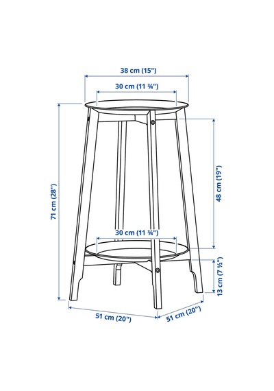 Ikea Alpvide Çiçeklik 71 Cm Gri
