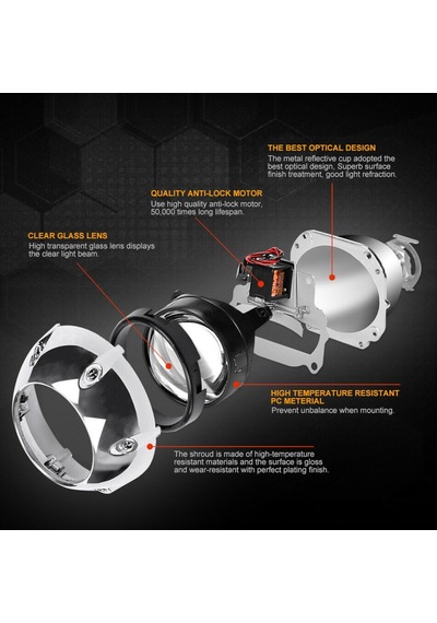 Bi-Xenon Far Merceği  2.5" Universal