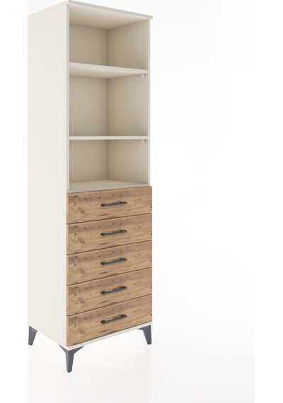 Hyperion Dolap 3 Raflı 5 Çekmeceli 60x44x195 Aytaşı-çam Aytaşı