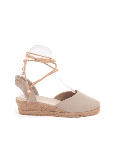 Star Tombis Gerçek Elişi Hasır Jüt Bileğe Bağlı Ipli Günlük Kadın Espadril Handmade Bej