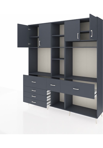 Hyperion Dolap 11 Raflı 6 Çekmeceli 4 Kapaklı 220x44x243 Antrasit-antrasit/antrasit Antrasıt/antrasıt - Antrasıt Hyperion Dolap 11 Raflı 6 Çekmeceli 4 Kapaklı 220x44x243 Antrasit-antrasit/antrasit Antrasıt/antrasıt - Antrasıt