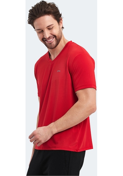 Slazenger KATRIINA Erkek V Yaka Kırmızı Tişört