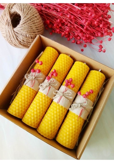 Doğal Petek Balmumu Mum lik Arı Mumu 4 Adet 14cm X 3cm