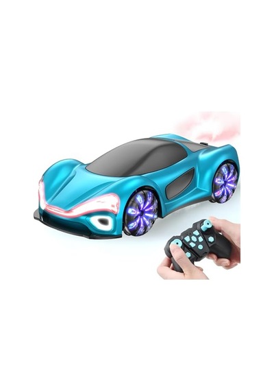 Giffy/oyuncak 2.4 Ghz Uzaktan Kumandalı Şarjlı Elektrikli Araba 4x4 Şarj İstasyonlu Buharlı Led Işıklı Sesli Müzikli Rc Araç Full Fonksiyon 4 Çeker Drift Atabilen 1200 Mah Şarjlı Pilli Vivid Mavi