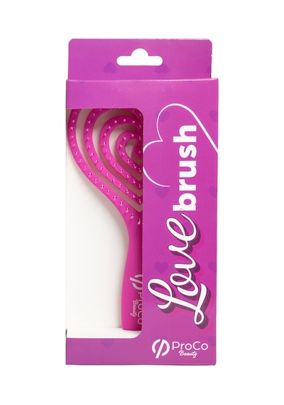 Love Brush Esnek Kalp Saç Fırçası - Yumuşak Dokulu, Saç Açma Ve Tarama Pembe
