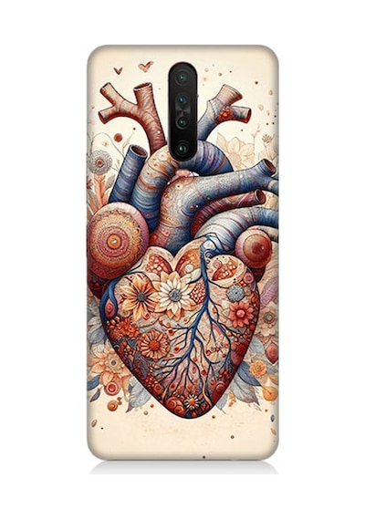 Xiaomi Poco X2 Uyumlu Çiçekli Kalpte Sevgi Desenli Silikon Kılıf Çok Renkli