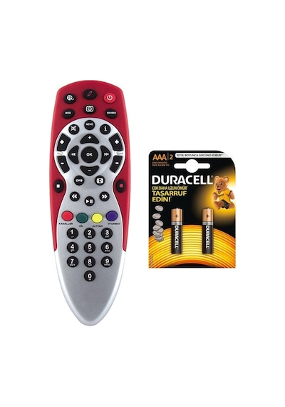 Digitürk Hd Kirmizi Uydu Cihazi Kumandası + Duracell Pil