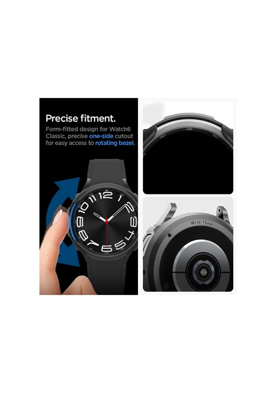 Galaxy Watch 6 Classic 43mm İle Uyumlu Kılıf Liquid Air Matte Black - Acs06395 Çok Renkli
