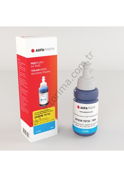 Premium Fotoğraf Baskı Ofis Sar Yazıcı Mürekkebi Agfaphoto T6732 İnkjet Mürekkep Cyan Mavi