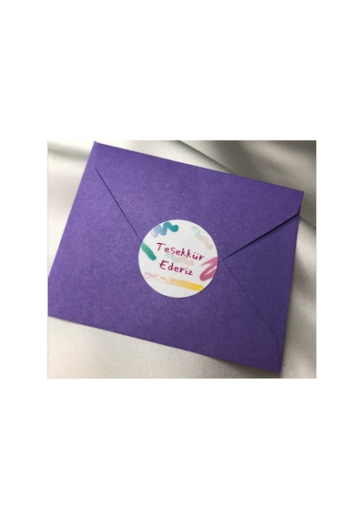 Kolonya Temalı Etiket Kare Mat Sticker Thank You Serisi 4.5 Cm 40 Adet Çok Renkli