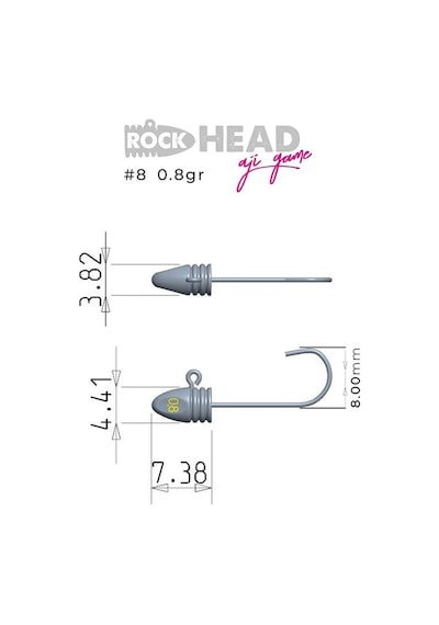 Fujin Rock-head Aji Game Jighead No:8 0.8gr
