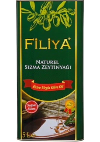 Filliya Taş Baskı Soğuk Sıkım Naturel Sızma Zeytinyağı Teneke 5 L