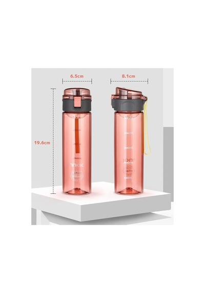 Tkk 550ml Pipetsiz Rahat İçim Kilitlenebilir Kapak Taşıma Kulplu Tritan Su Matarası Pembe Diğer