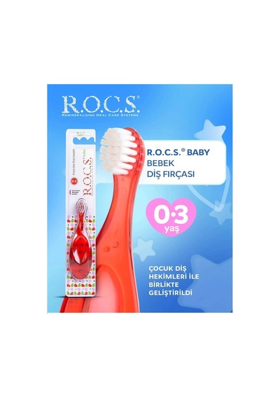 Rocs Baby 0-3 Yaş Diş Fırçası Kırmızı