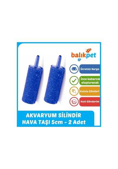 Silindir Akvaryum Hava Taşı 5cm - 2 Adet