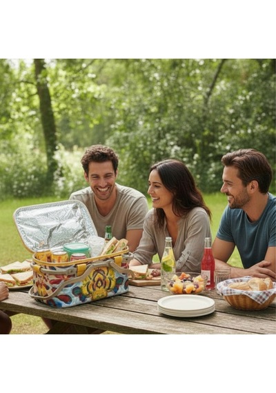 25 Lt Piknik Sepeti 1308 Picnic Bag -361 Karışık/Çok Renkli