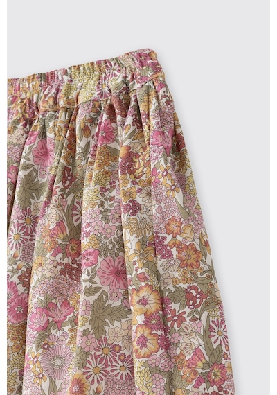 Panço Liberty Kumaş Desenli Kız Çocuk Etek Pembe