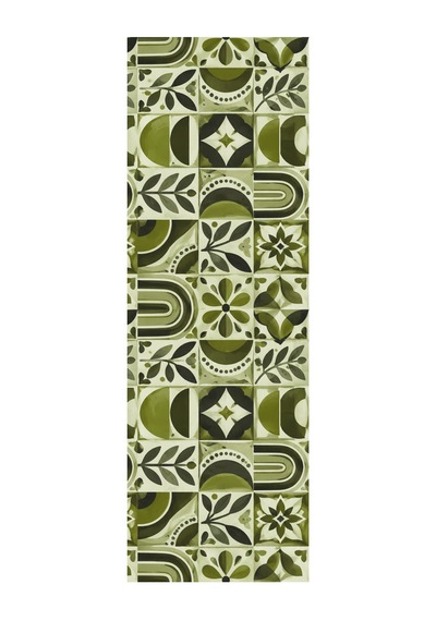 Kartela Halı Kahve Terakota Zeytin Bej Koridor Mutfak Yolluk Halısı Kaymaz Taban 80x240 Cm