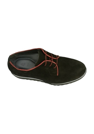 Ssft+8 Cm Gizli Topuklu Boy Uzatan Süet Ayakkabı Siyah