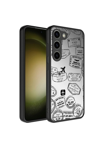 Galaxy S23 Plus Kılıf Aynalı Desenli Kamera Korumalı Parlak Zore Mirror Kapak Seyahat