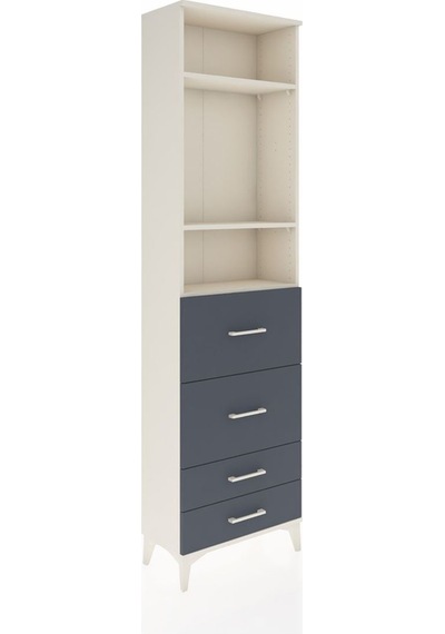 Arges Dolap 3 Raflı 4 Çekmeceli 60x30x221 Aytaşı-antrasit Aytaşı