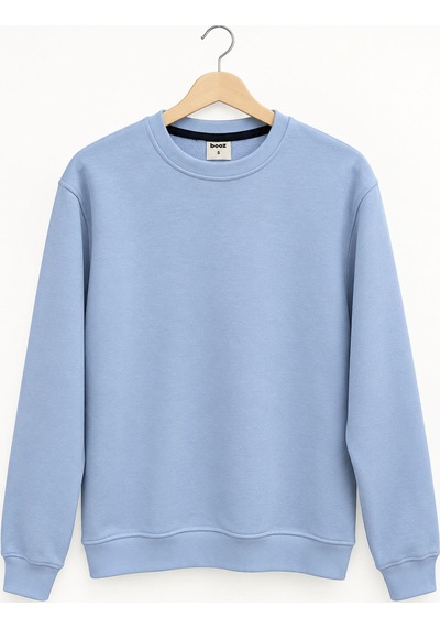 Basic Bisiklet Yaka Relaxed Regular Erkek Sweatshirt - 7773 Buzmavisi