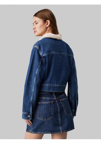 Calvin Klein Denım Zıp Jacket She, 1a4 Lacivert Kadın Kot Ceket