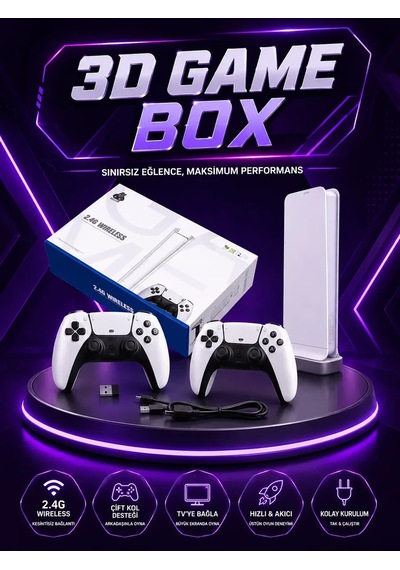20. 000 Yüklü Oyunlu Kablosuz Retro Oyun Konsolu 4k Destekli