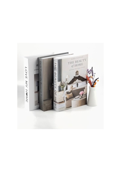 3 Lü Kitap Görünümlü Dekoratif Kutu Seti, İskandinav Tarz Modern Ev Dekorasyonu,- Set-2